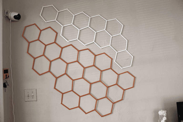 DIY Honeycomb Popsicle Stick Wall Art - homey homies