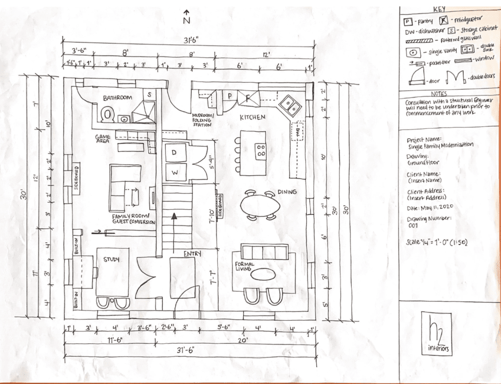 The Interior Design Institute module 4 homework. Full floor plan redesign
