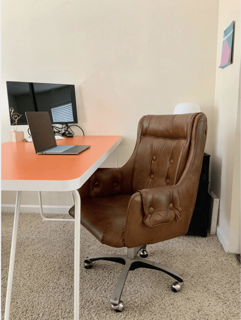 Tan leather desk char