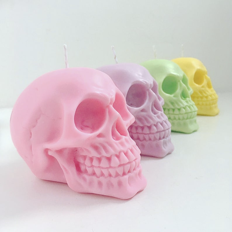 pastel skull candles - non-cheesy halloween decorations