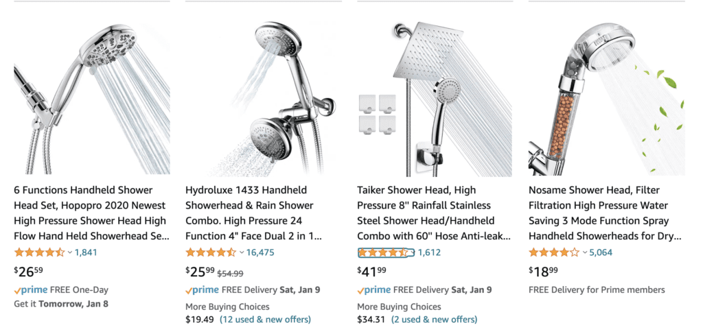 9 easy home improvements for the new year - new showerhead from Amazon