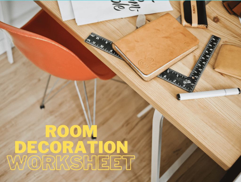 room decoration worksheet
