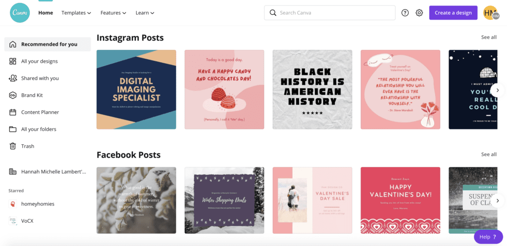 Canva interface - digital tools for design
