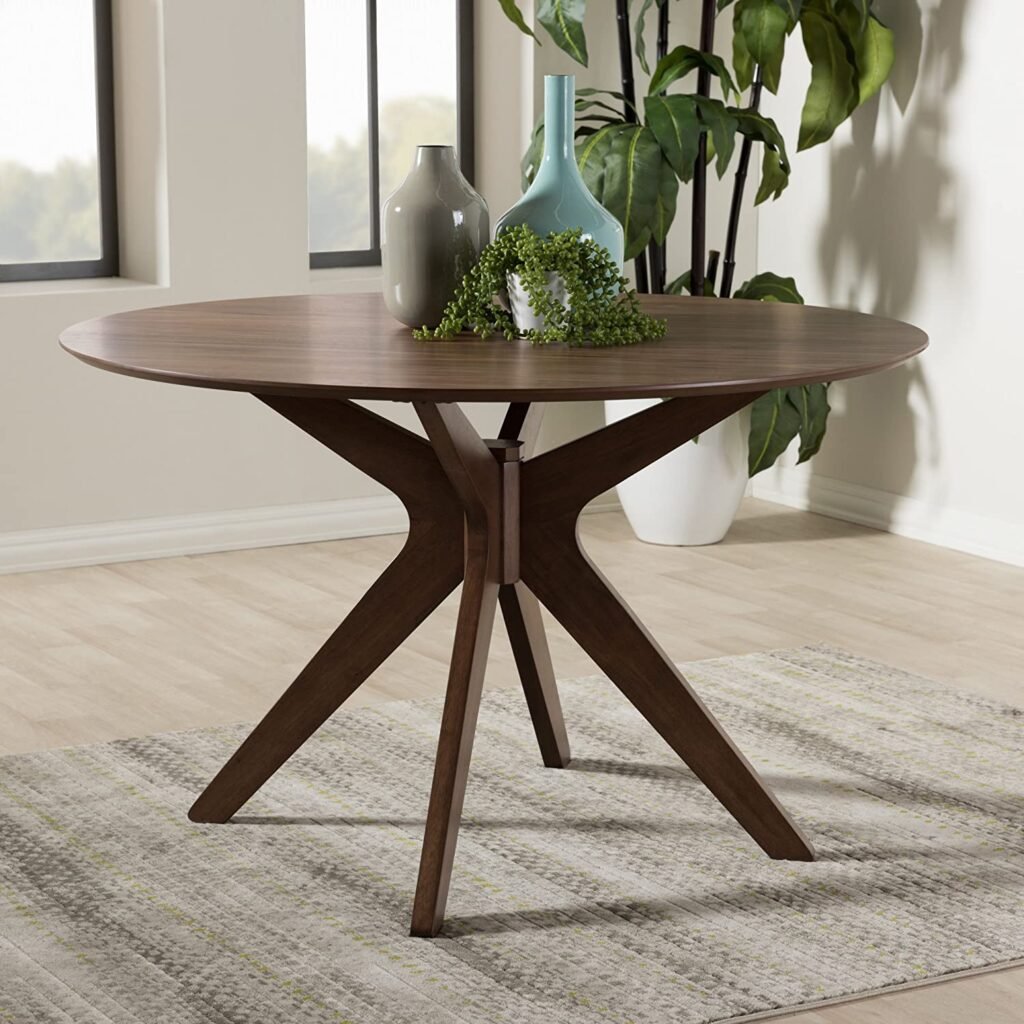 round walnut dining table