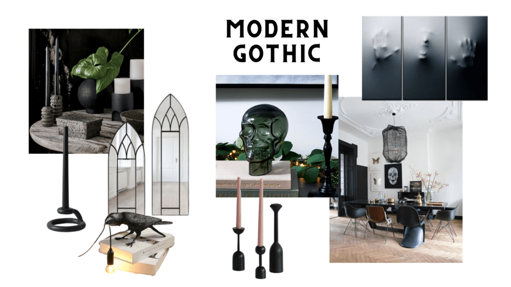 modern gothic stylish halloween decoration theme
