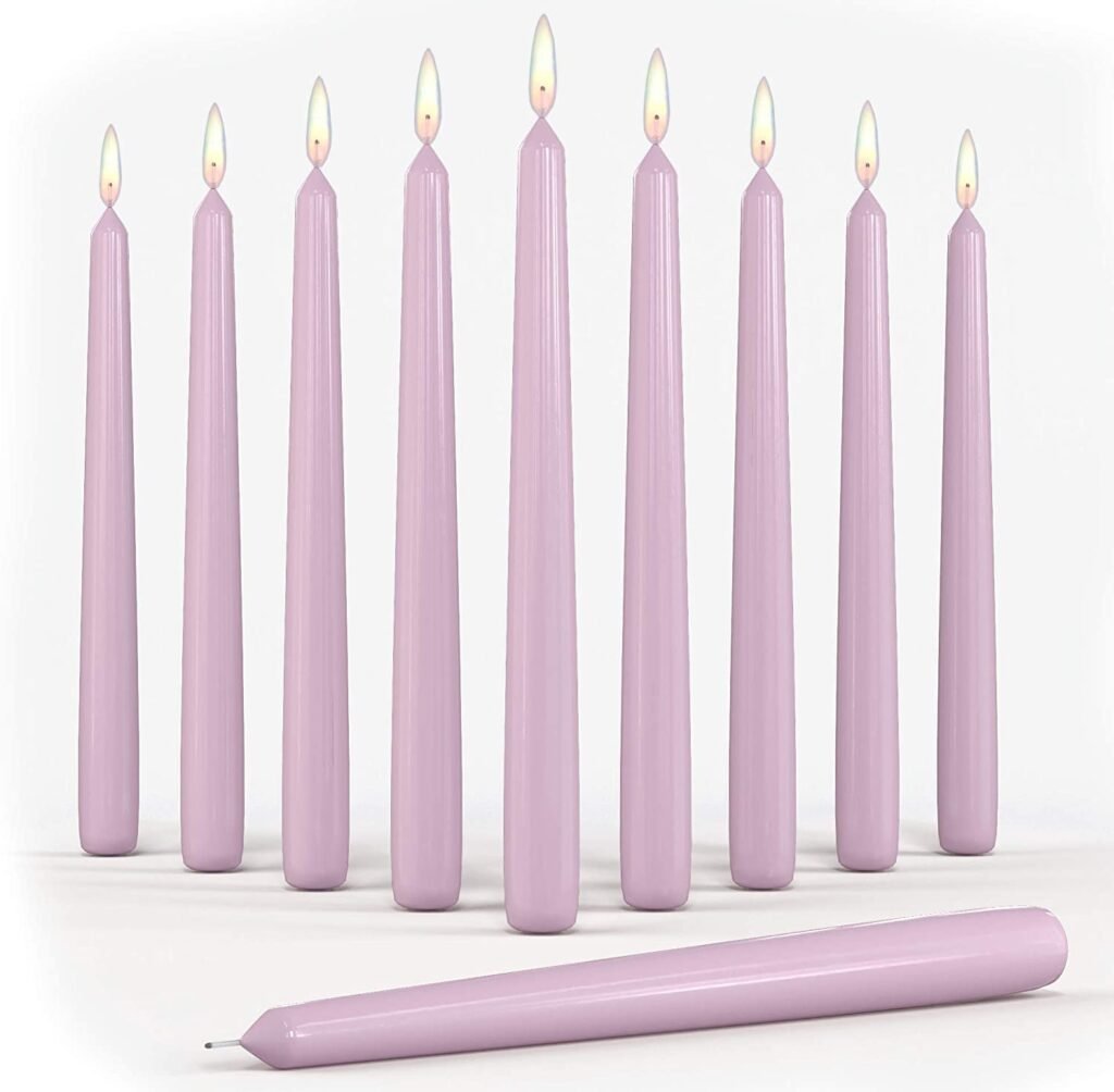 Lavendar colored candlesticks
