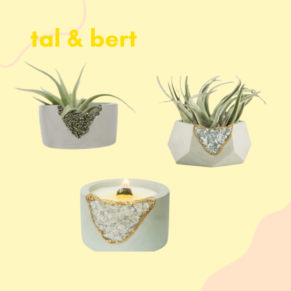 tal & bert - geode candles and succulent planters