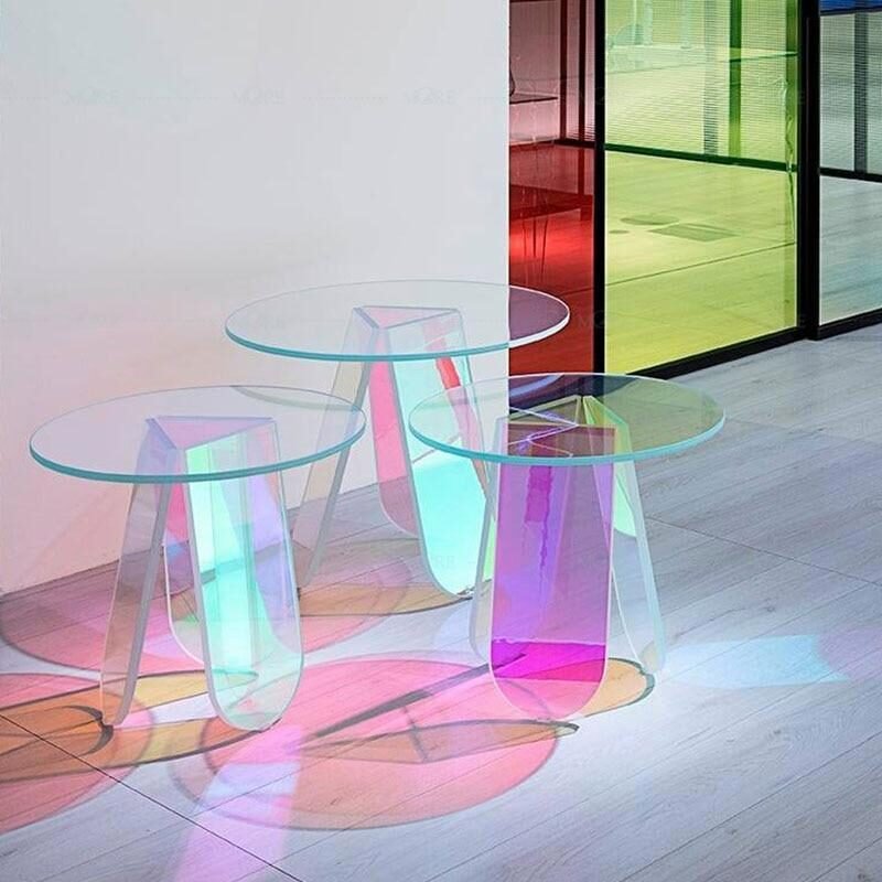 Iridescent side tables