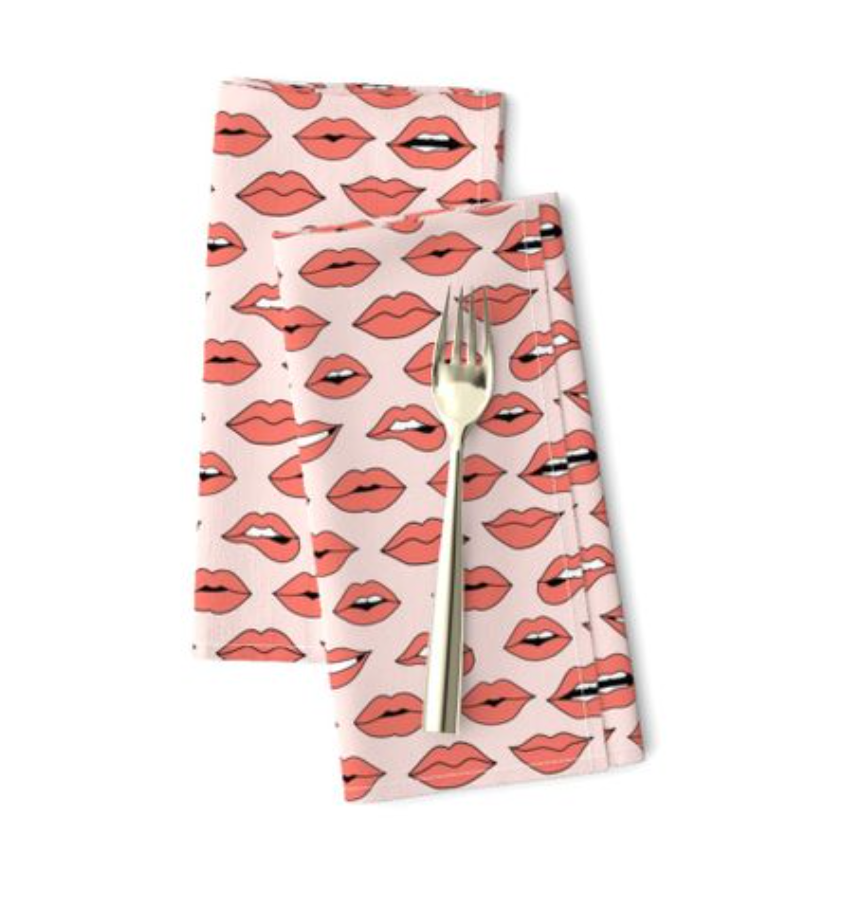 Lip print cloth dinner napkins
