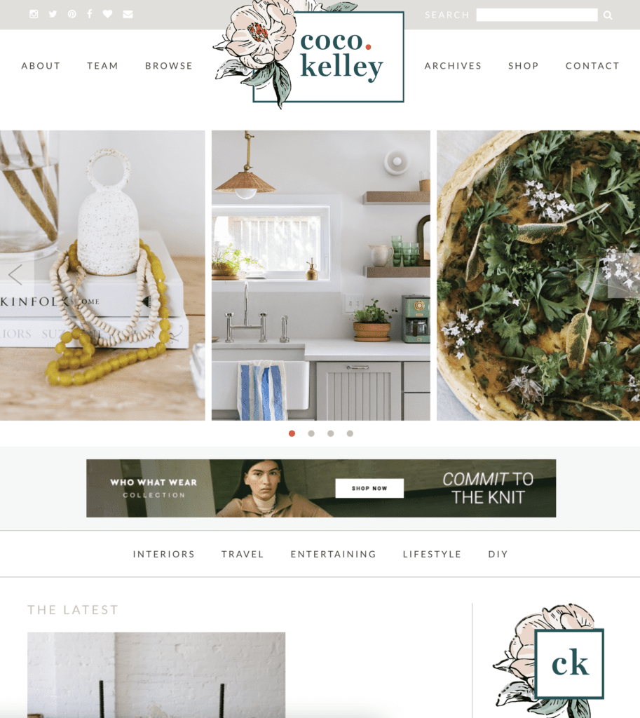 CoCo Kelley interior design blog homepage