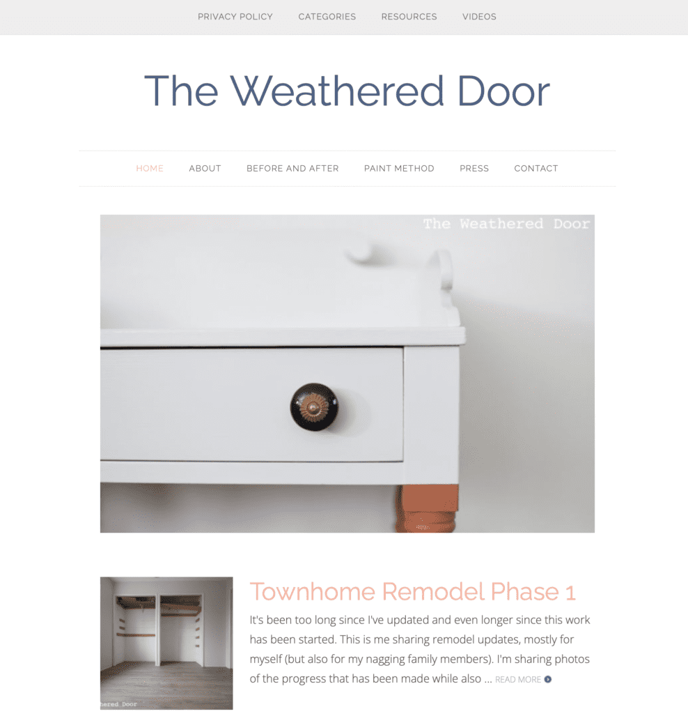 The Weathered Door blog homepage