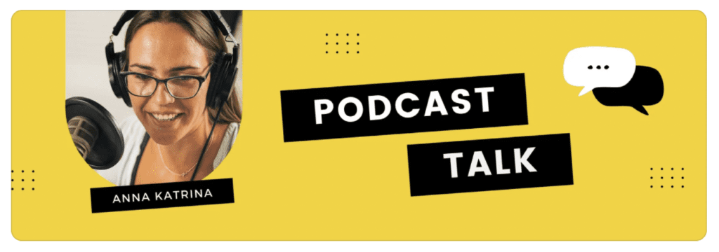 Yellow Podcast Twitter Header with speech bubbles