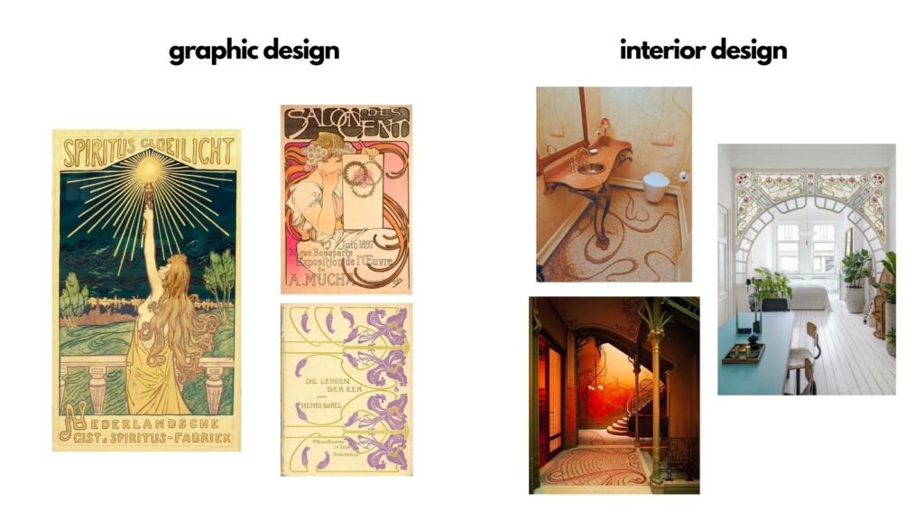 art nouveau graphic design vs interior design