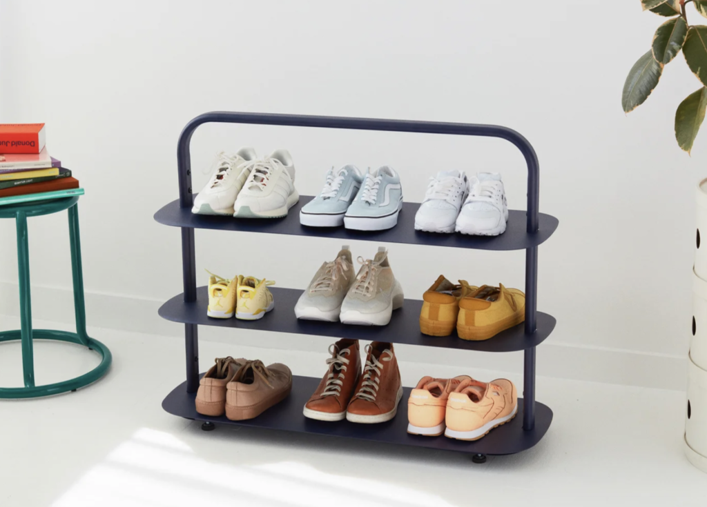 Minimalist entryway rack or shoe rack for small closet organization