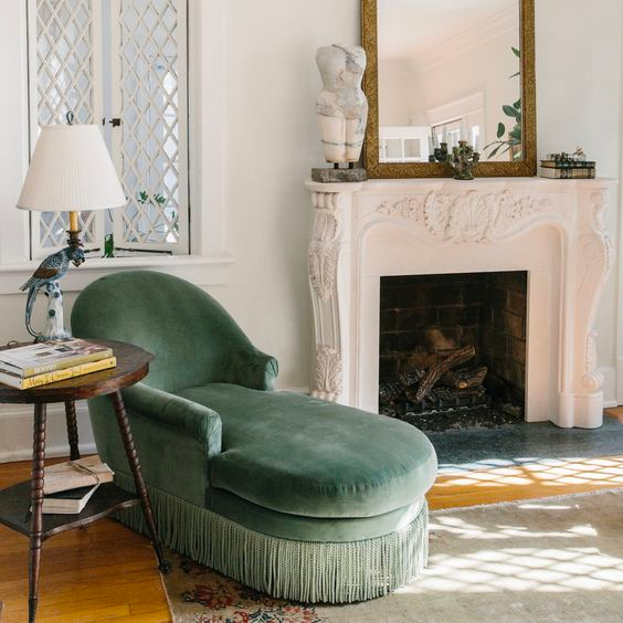 Influenced by early French-era design, the Page Chaise has a petite and vintage profile that would pair perfectly with fringe. From head to toe, the Page silhouette, including its delicate curves, elegant wooden tapered legs, and signature "P" arm, will sit perfectly in any room. With a firm back and undeniably comfortable down seat cushion, one can only imagine the mid-day naps or quiet, still mornings they will be having while lounging in this exceptionally unique chaise.