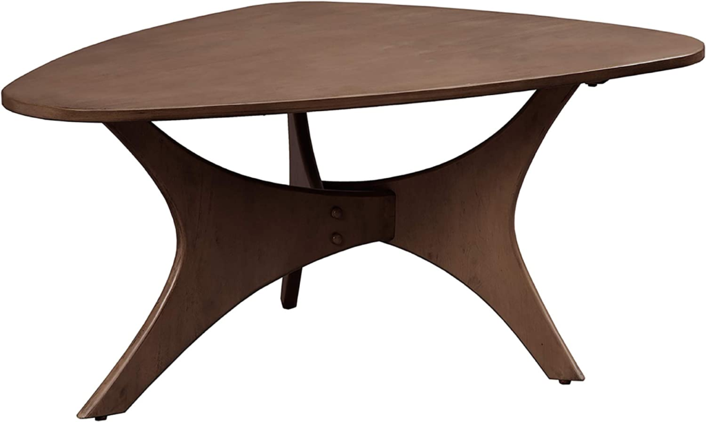 Ink+Ivy Blaze Accent Tables - Wood Coffee Table - Solid Rubberwood Pecan Finish, Contemporary Style Cocktail Tables - 1 Piece Solid Wood Coffee Tables For Living Room, Brown, IIF17-0010
