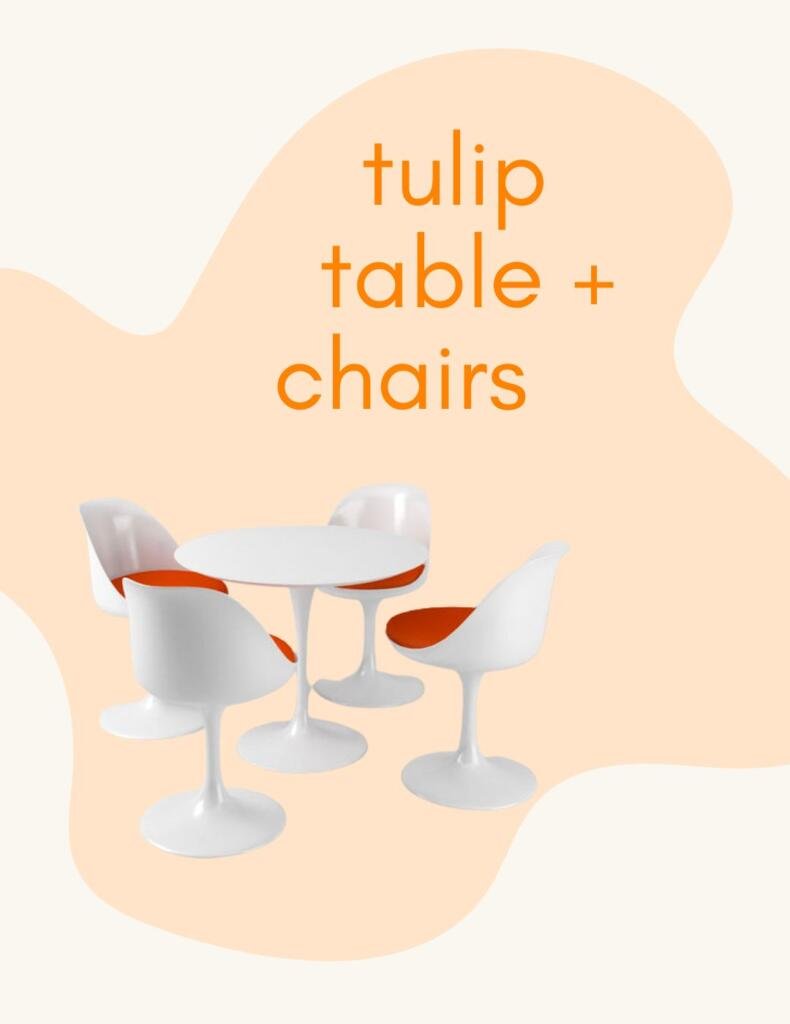 iconic mid-century modern furniture #7: tulip table and chairs from the Pedestal Collection by Eero Saarinen