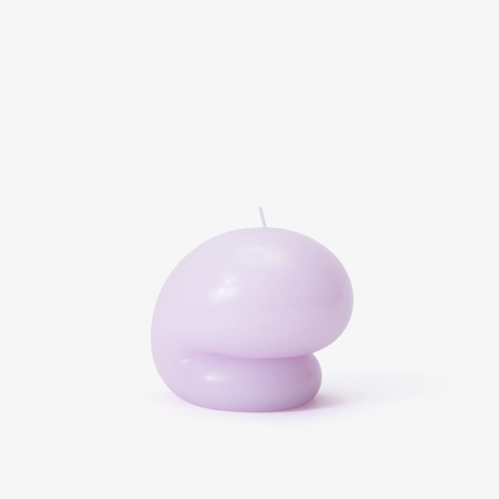 Purple Goober candle - bulbous, goofy-shaped candle